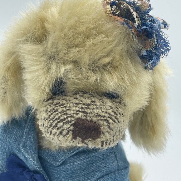 TY ATTIC TREASURE CAREY the Dog Retired Jointed Plush w/Lace Hat & Vest - Picture 7 of 7